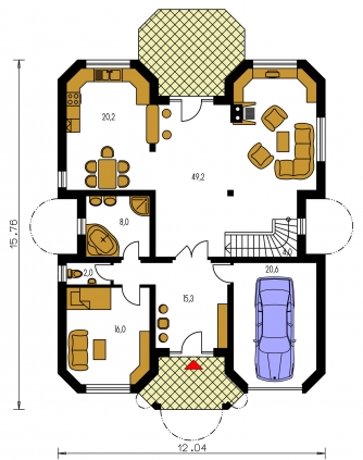 Floor plan of ground floor - RIVIERA 200